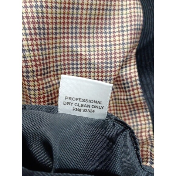 Saddlebred 46R Black 100% Cotton Corduroy Blazer Sport Coat Jacket - Picture 10 of 10